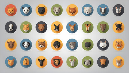 illustration of a set of animals 