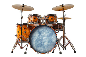 Fototapeta na wymiar drum kit isolated on transparent background, PNG file, professional studio photo 
