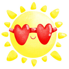 Sun wearing sunglasses