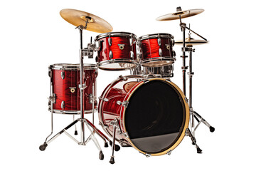 drum kit isolated on transparent background, PNG file, professional studio photo	
