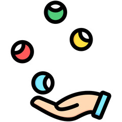 Juggler Balls lineal multi color icon, related to carnival, festival theme, best for UI, UX kit, web and app development.