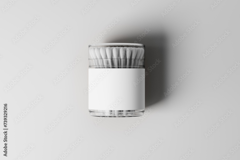 Poster cotton swab packaging mockups clear plastic cotton swab packaging container mockups