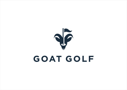 Golf and Goat logo design illustration template