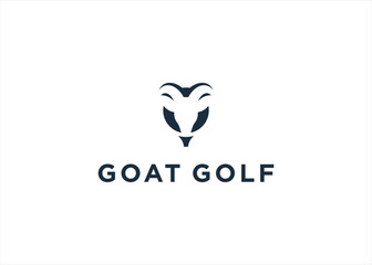 Golf and Goat logo design illustration template