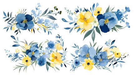 Stof per meter Flower frame with decorative flowers, decorative flower background pattern, floral border background © jiejie