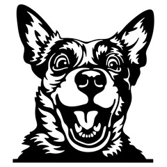 Peeking Australian Cattle Dog - Dog lover owner gift - Dog cut file - Peeking Dog Cut Stencil