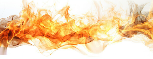 White Background With Orange and Yellow Flames
