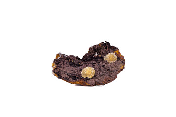 austinite crystals photography isolated on white blackground. Fom Ojuela Mine, Mapimi, Durango, Mexico. macro detail  background. close-up Rough raw unpolished semi-precious gemstone.
