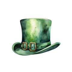 A festive green top hat with a shamrock, perfect for celebrating St Patrick's Day in leprechaun style