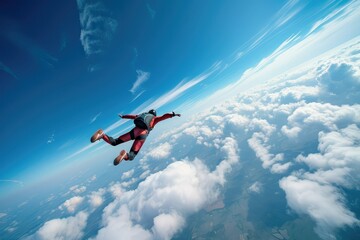 Air falls skydiver skydiver parachute parachuting parachuter sky skydive skydiving sport ok extreme freedom adult background beautiful blue body bright cloud cloudscape.