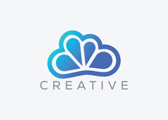 Creative and minimal Cloud vector logo design template. cloud logo