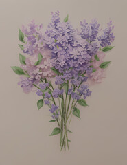 Lilac Flowers in Watercolour Design
