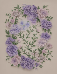 Lilac Flowers in Watercolour Design
