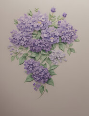 Lilac Flowers in Watercolour Design
