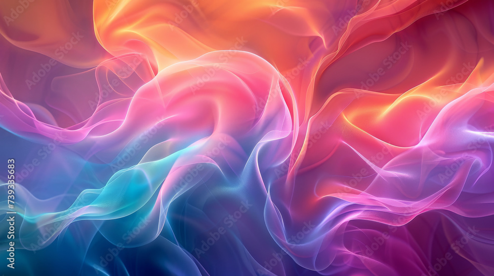 Canvas Prints flowing colors, digital art, smooth gradient wave pattern