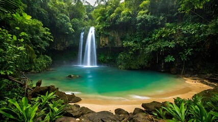 Fototapeta premium waterfall background very cool 