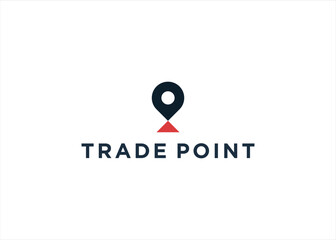 Creative trade up with map pin point logo design illustration template