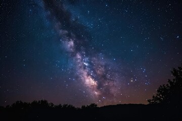 Fototapeta na wymiar Starry Night: A Breathtaking View of the Milky Way Galaxy.