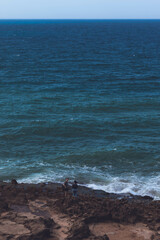 A photo taken on the coast of the Atlantic Ocean in Tangier, Morocco 