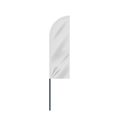 Realistic Banner Stand, Beach Flag. Portable Blank Display On A Lightweight Pole. Isolated 3d Vector Feather Or Bowflag