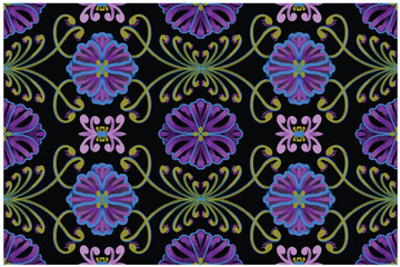 Batik Geometric ethnic seamless pattern for background,fabric,wrapping,clothing,wallpaper,Batik,carpet,embroidery style pattern