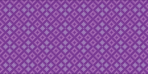 Vector cross stitch jacquard background, Knitted ethnic pattern, Embroidery concept zigzag style, Pink pattern square vintage, Design for textile, fabric, backdrop, digital print, wall art