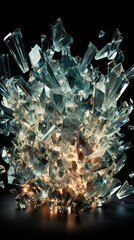 Stunning 3D render of blue crystal shards
