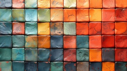 Terra Vibrance: Vibrant Background Design Inspired by Terracotta Tiles, Hand Edited Generative AI