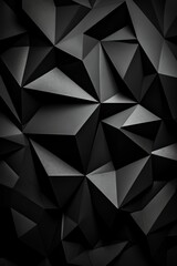 Black 3D Origami Abstract Background