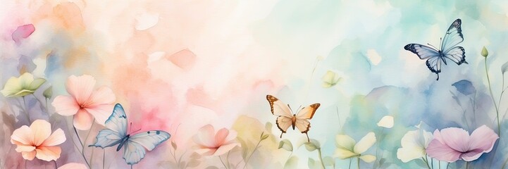Pastel Color Butterflies Delicate Spring