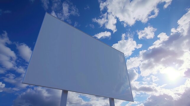 a giant white blank screen levitating in the sky 