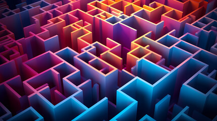 Fototapeta premium Abstract futuristic background, digital technology electronic maze background