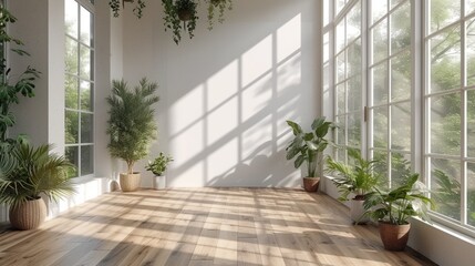 Indoor plants in a sunlit room