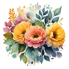Watercolor abstract floral background design. Generative AI
