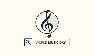 World Music Day with musical instruments vector. Different musical instruments silhouette vector. Music Day Poster, June 21st.