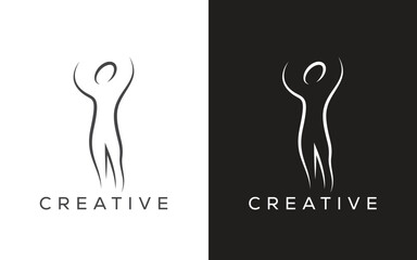 Weight loss vector logo. Slim body shape logo. female Slim body outline logo. fitness logo