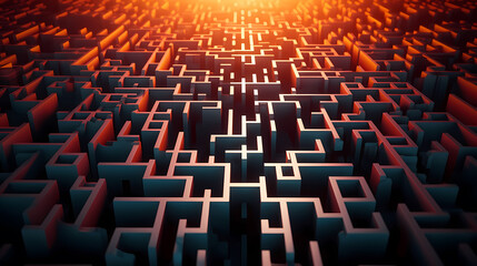 Obraz premium Abstract futuristic background, digital technology electronic maze background