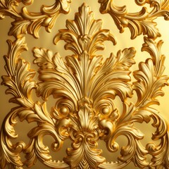 Golden relief with floral and leaf motifs