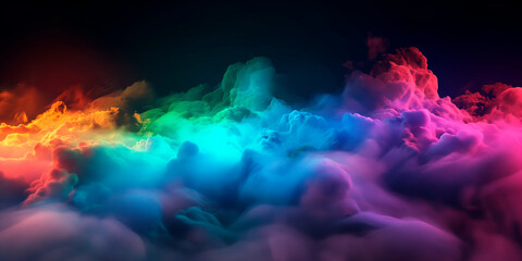 rainbow colored smoke background - obrazy, fototapety, plakaty