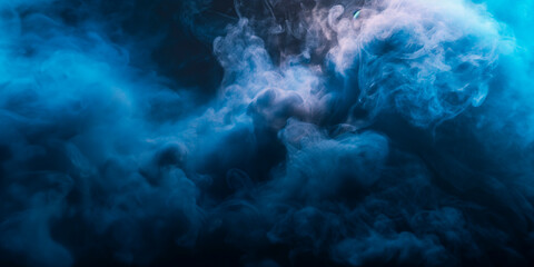 Fototapeta na wymiar blue smoke over dark background