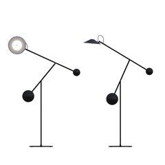 floor lamp isolated on white background, interior lighting, 3D illustration, cg render