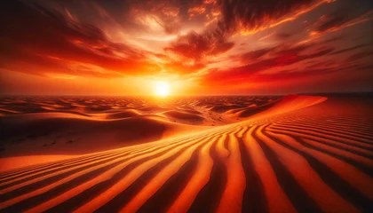 Fotobehang Stunning Desert Sunset, Nature Landscape Photography © Skyfe