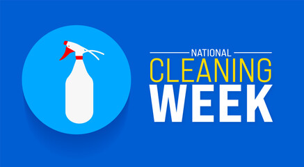 March is National Cleaning Week background template. Holiday concept. use to background, banner, placard, card, and poster design template with text inscription and standard color. vector illustration