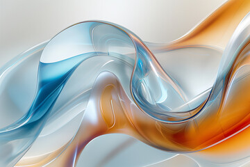 Serene Abstract Glass Swirls with Warm and Cool Tones
