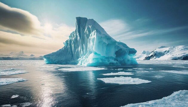 Iceberg en un mar congelado