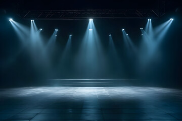 The stage for contemporary dance was illuminated with a spotlight and light backdrop during...