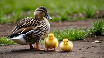 Duck family easter spring time