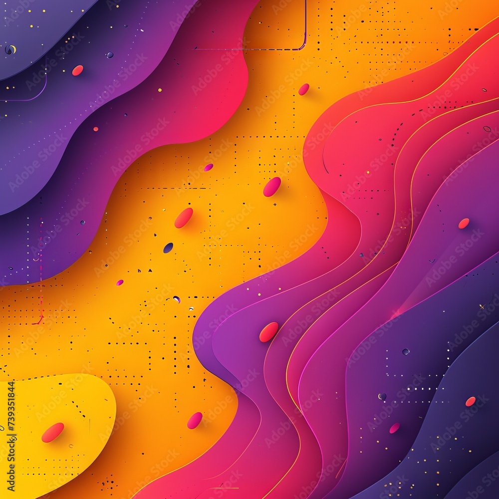 Poster abstract composition in harmonious shades in the neoformist style, bright dynamic and smooth visual 