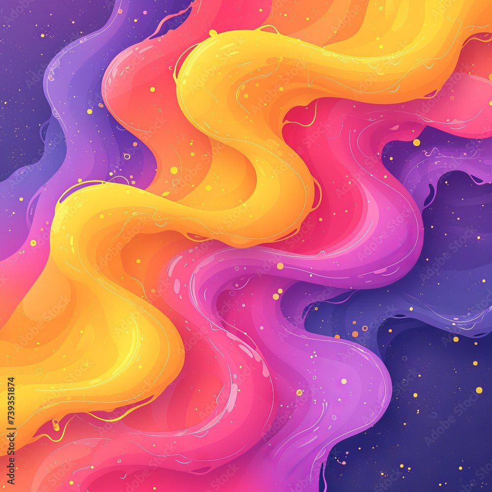 Poster abstract composition in harmonious shades in the neoformist style, bright dynamic and smooth visual 