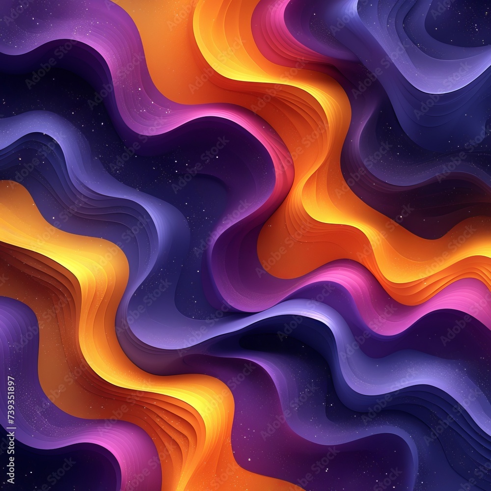 Poster abstract composition in harmonious shades in the neoformist style, bright dynamic and smooth visual 